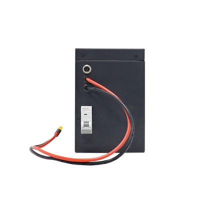 12.8V 60Ah lithium battery front view with M8 terminals