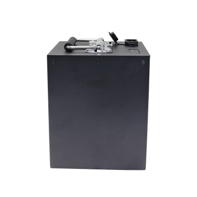 48V 15Ah LiFePO4 battery pack isolated on white background